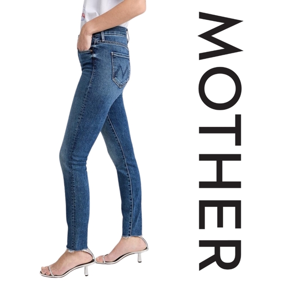 MOTHER -The Looker Ankle Fray Jeans, Need for Speed, Blue, Size 26 - Picture 2 of 5
